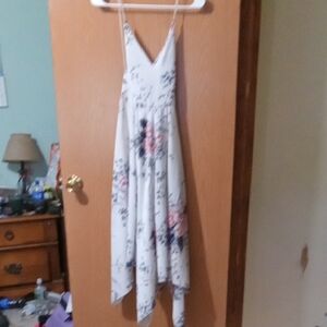 Floral White and Pink Women's Dress